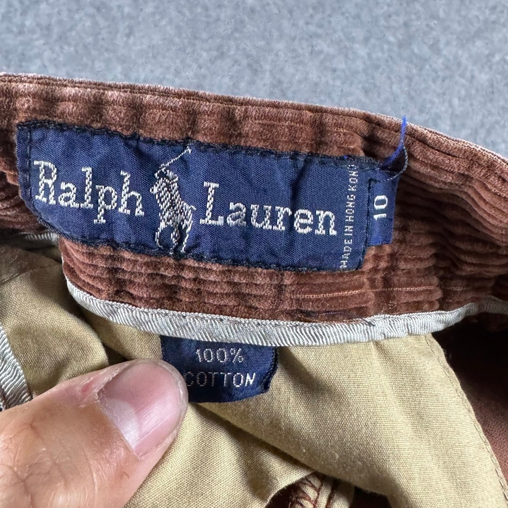 Vintage Ralph Lauren Brown Corduroy Pants High Rise Straight Leg Womens 26x24 10 - Picture 4 of 8